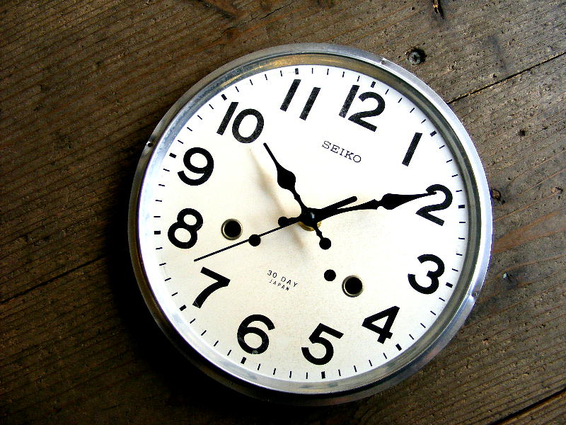 画像: 昭和40年代頃・セイコー・アンティーク・振り子時計・30日巻・文字盤・掛け時計（電池式・スイープ・クォーツ）が仕上がりました。