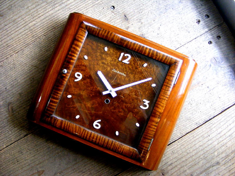 画像: 昭和初期頃のアンティーククロックの精工舎・角型・時計・手巻式・#1413（電池式・クォーツ改造）が仕上がりました。