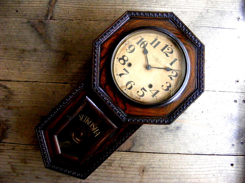画像: 大正頃の古時計の精工舎・八角型・振り子時計・310（電池式・クォーツ改造）が仕上がりました。
