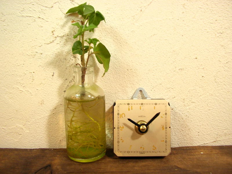 画像2: 1960年代頃のスイスのANGELUS・アンティーク・クロックの文字盤の掛時計（角型・白） (2)