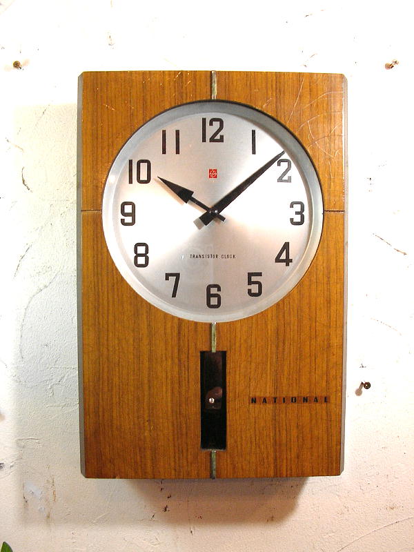 画像2: ナショナル・トランジスター・クロック・振り子時計（電池式・クォーツ改造）・マスクド・レギュレター (2)