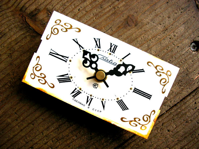画像3: 1960年代頃・ロシア・Crala・アンティーク・クロック・文字盤・掛時計（長方形・白） (3)