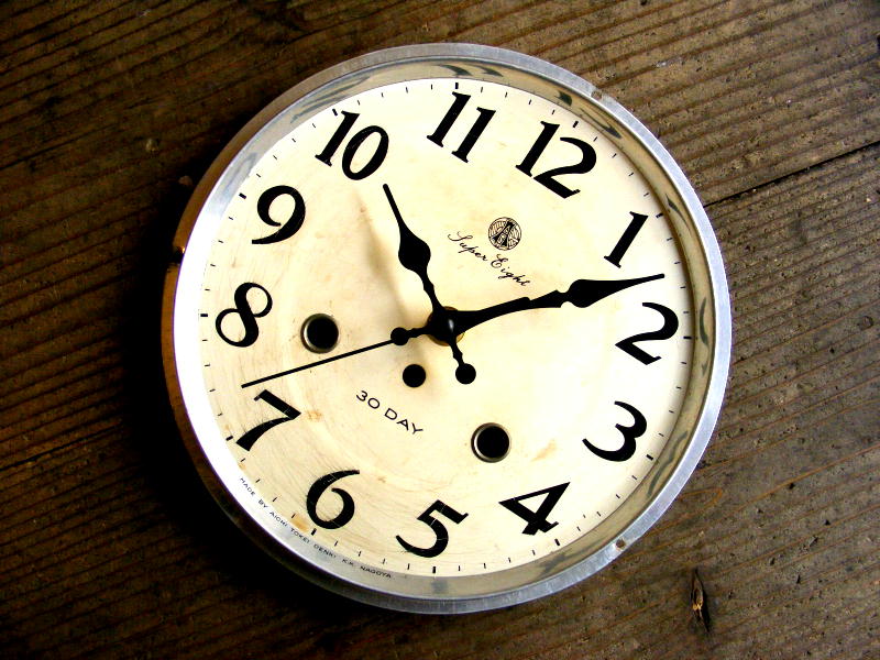 画像3: 昭和中期頃・愛知時計・アイチ・スーパー・エイト・アンティーク・振り子時計・文字盤・掛け時計（電池式・スイープ・クォーツ） (3)