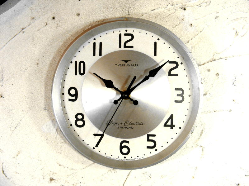 画像1: 昭和中期頃・タカノ・アンティーク振り子時計・文字盤・掛け時計（電池式・スイープ・クォーツ） (1)