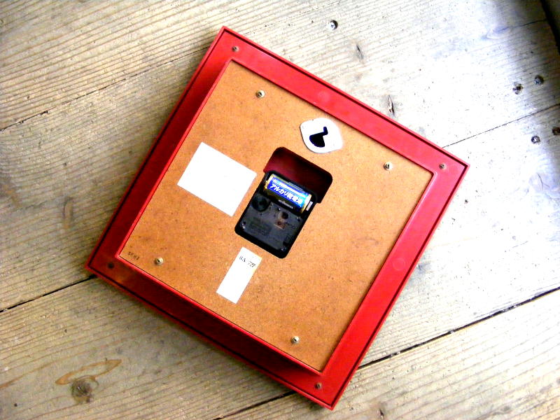 画像: 1970年代・セイコー・トランジスター・振動子時計・RA727・角型・赤枠・木目調文字盤（電池式・クォーツ改造）