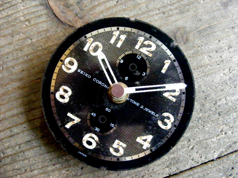 画像3: 昭和４０年代頃のセイコー・コロナ・文字盤時計（黒色） (3)